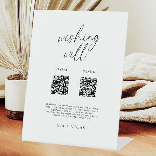Modern Digital Wishing Well Sign with QR Codes