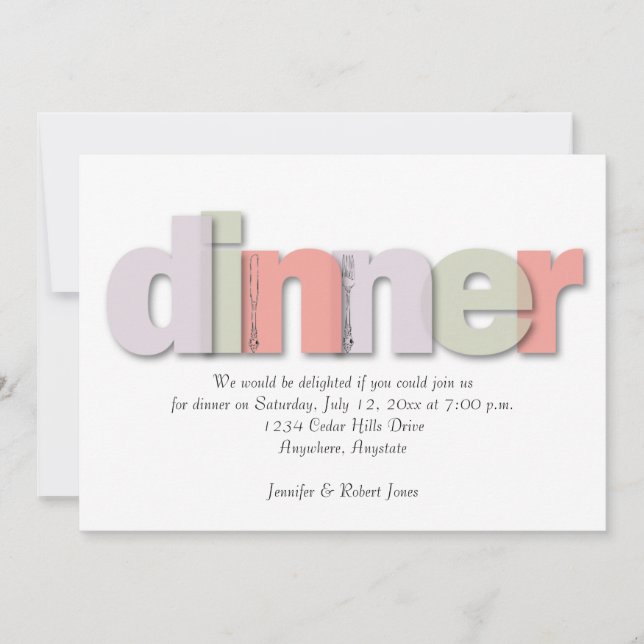 Modern Dinner Party Invitation (Front)