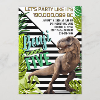 Modern Dinosaur Birthday Invitation