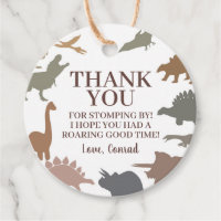 Modern Dinosaur Birthday Party Thank You Round
