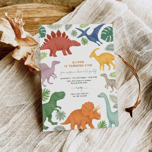 Modern Dinosaur Boy Birthday Party Invitation