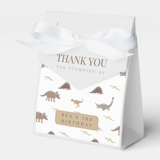 Modern Dinosaur Theme Party Favour Box Tent (Front Side)