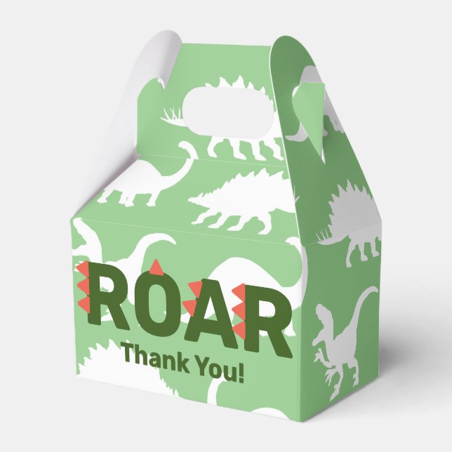 Modern Dinosaurs ROAR Baby Shower Favour Box (Front Side)