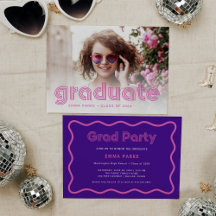 Modern Disco Typography and Photo | Grad Party