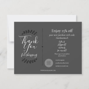 Modern Discount Card Thank You For Shopping Script