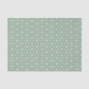 Modern Dismal Turquoise Sand Floral Geometric Tissue Paper