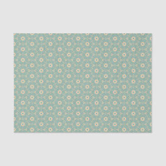 Modern Dismal Turquoise Sand Floral Geometric Tissue Paper