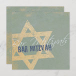 Modern Distressed - Bar Mitzvah Invitation<br><div class="desc">Modern and young squared design for a Bar Mitzvah invitation</div>