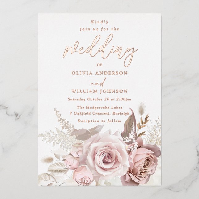 Modern Divine Rose Gold Blush All Seasons Wedding (Front)
