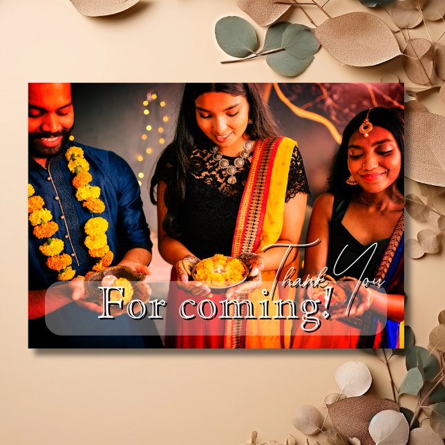 Modern Diwali Festival Family Photo Thank You Card (Creator Uploaded)