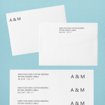 Modern DIY 24x Custom Wedding Return Address