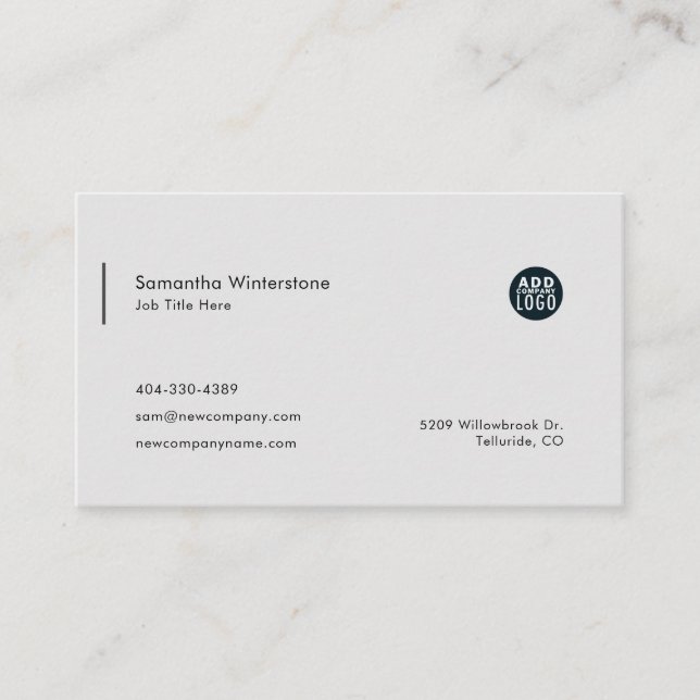 Modern DIY Company Logo Simple Business Card (Front)