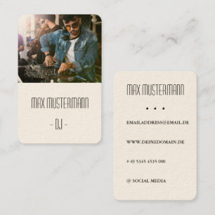 Modern DJ business card with own photo