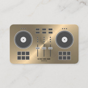 Modern DJ Controller 2020 - Gold Faux Business Card