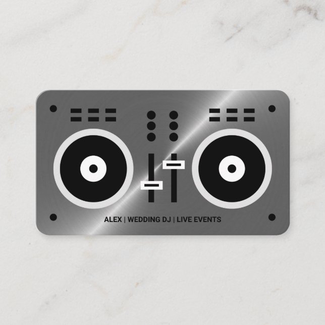 Modern DJ Controller Business Card (Front)