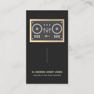 Modern DJ Controller - Gold Faux Border Business Card