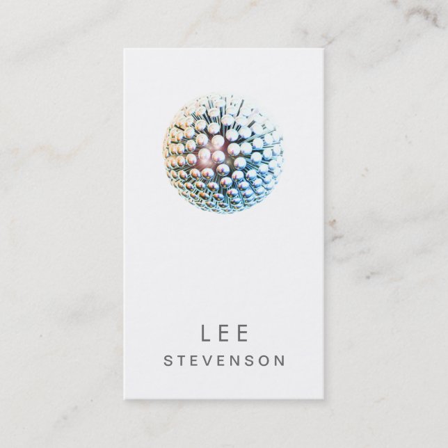 Modern DJ Cool White Futuristic Business Card (Front)