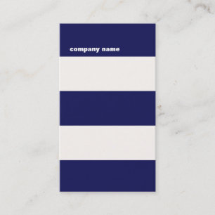 Modern DJ Hip Navy Blue and White Stripes Business Card