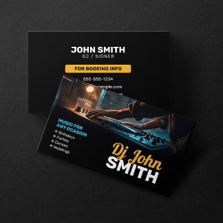 Modern DJ Music Producer DJs Signer Songwriter Business Card
