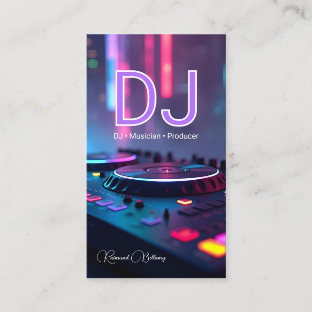 Modern DJ Turntable Business Card (Front)
