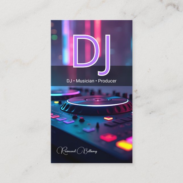 Modern DJ Turntable Business Card (Front)