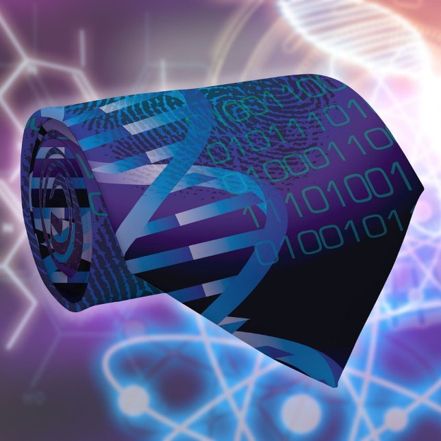 Modern DNA Fingerprint Science Blue Neck Tie (Modern DNA Fingerprint Science Blue Neck Tie)