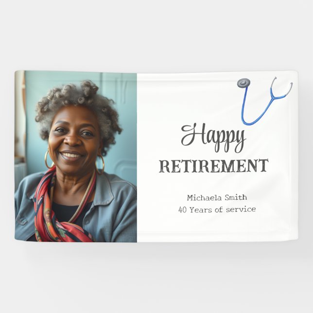 Modern Doctor Nurse Retiring Photo Banner (Horizontal)