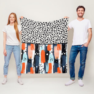 Modern Dog Abstract Pattern Fleece Blanket
