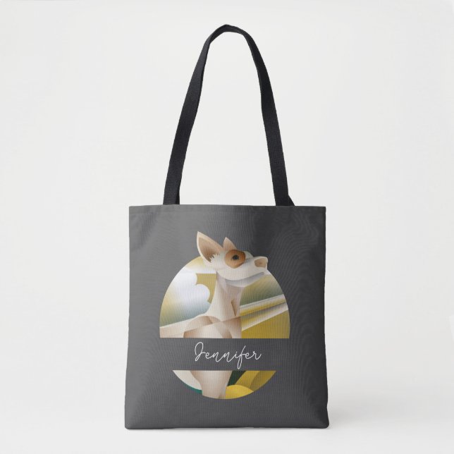 Modern Dog Art Custom Tote Bag (Front)