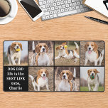 Modern Dog Dad Life Custom 7 Photo Collage Desk Mat<br><div class="desc">This desk mat features a customisable photo collage with six pictures of your choice, perfect for showcasing your best friend, pets, family or kids. The modern and cute design is ideal for dog moms, grandparents and friends, or anyone looking for a fun desk accessory. It's a great addition to any...</div>