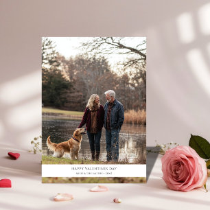Modern Dog Family Photo Valentines Day Card