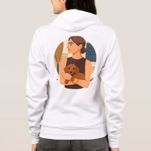 Modern Dog Mom Aesthetic With Cute Puppy Hoodie
