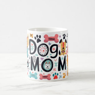 Modern Dog Mum Orange and Pink Coffee Mug