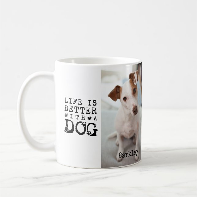 Modern Dog Pet Quote Photo Template Mug (Left)