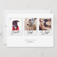 Modern Dog Photo Collage Peace Joy Wags Christmas