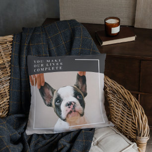 Modern Dog Photo   Dog Quote  Cushion