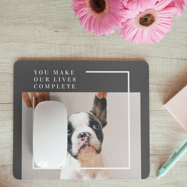 Modern Dog Photo | Dog Quote  Mouse Mat (Creator Uploaded)