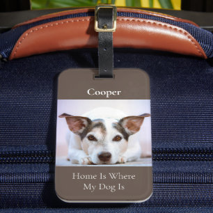 Modern Dog Photo Personalised Luggage Tag