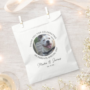 Modern Dog Photo Wedding Favour Bags