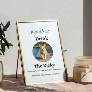 Modern Dog signature drink wedding Poster