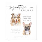 Modern Dog Signature Drinks Wedding Pet Bar Sign