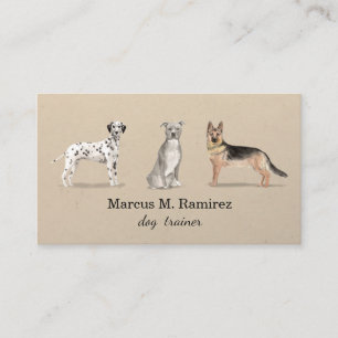 Modern Dog Trainer watercolor dog illustration Business Card