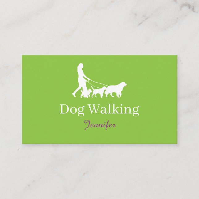Modern Dog Walker Business Card (Front)