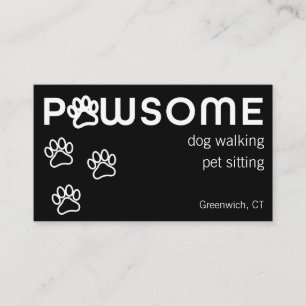 Modern Dog Walker Pet Sitter Pawsome Business Card