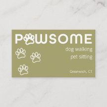 Modern Dog Walker Pet Sitter Pawsome Soft Green