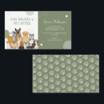 Modern Dog Walker Pet Sitter Watercolor Sage Green Business Card<br><div class="desc">Modern Dog Walker Pet Sitter Watercolor Business Card. Check the collection for more designs. Watercolor dogs vectors designed by rawpixel.com.</div>