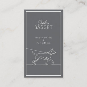 Modern Dog Walking, Pet Sitting Minimalist Business Card