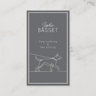 Modern Dog Walking, Pet Sitting Minimalist Business Card
