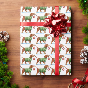 Modern Dog Watercolor Christmas Wrapping Paper