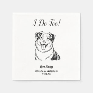 Modern Dog Wedding Cocktail Napkins